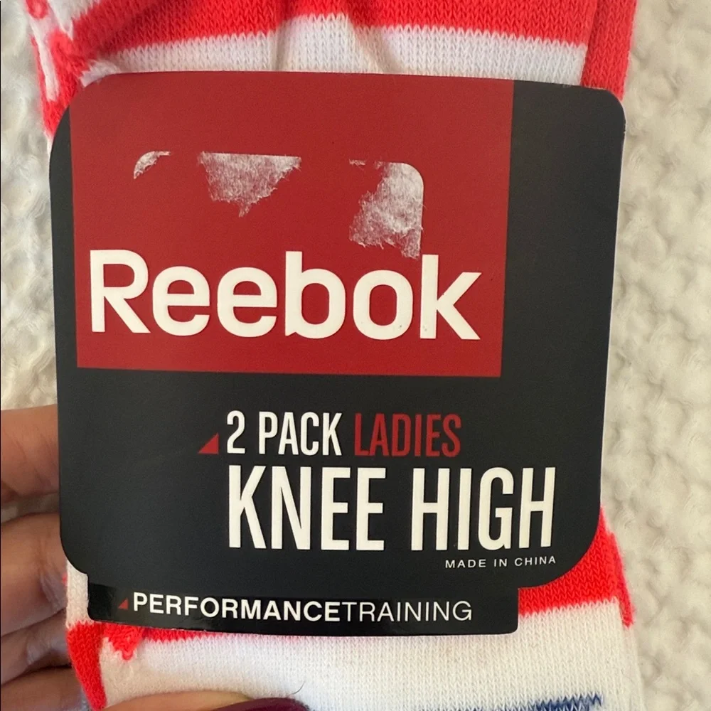 Reebok Red, White, Blue Knee High Socks NWT